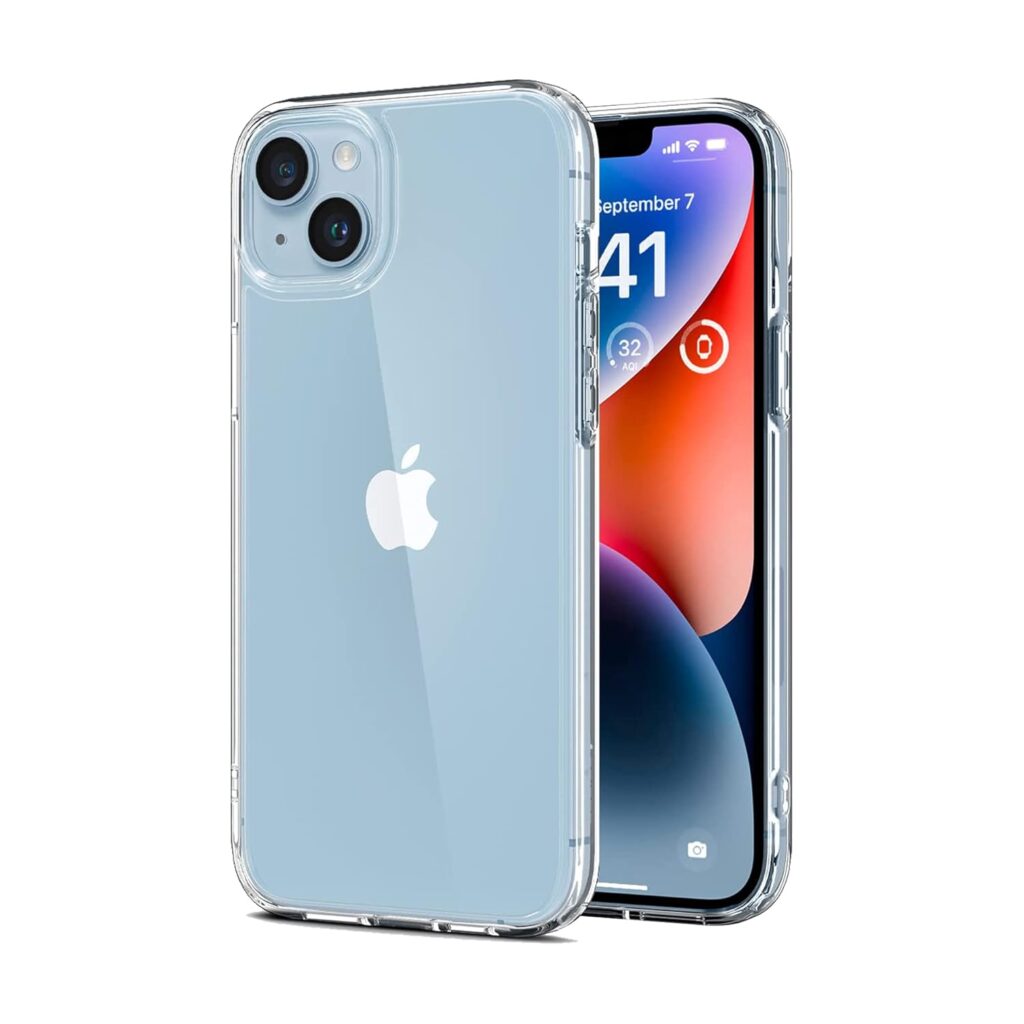 CEDO iPhone 14 Clear Case | Soft Flexible Slim-Fit | Full Body 360 Protection Shock Proof TPU Back Cover (Transparent)