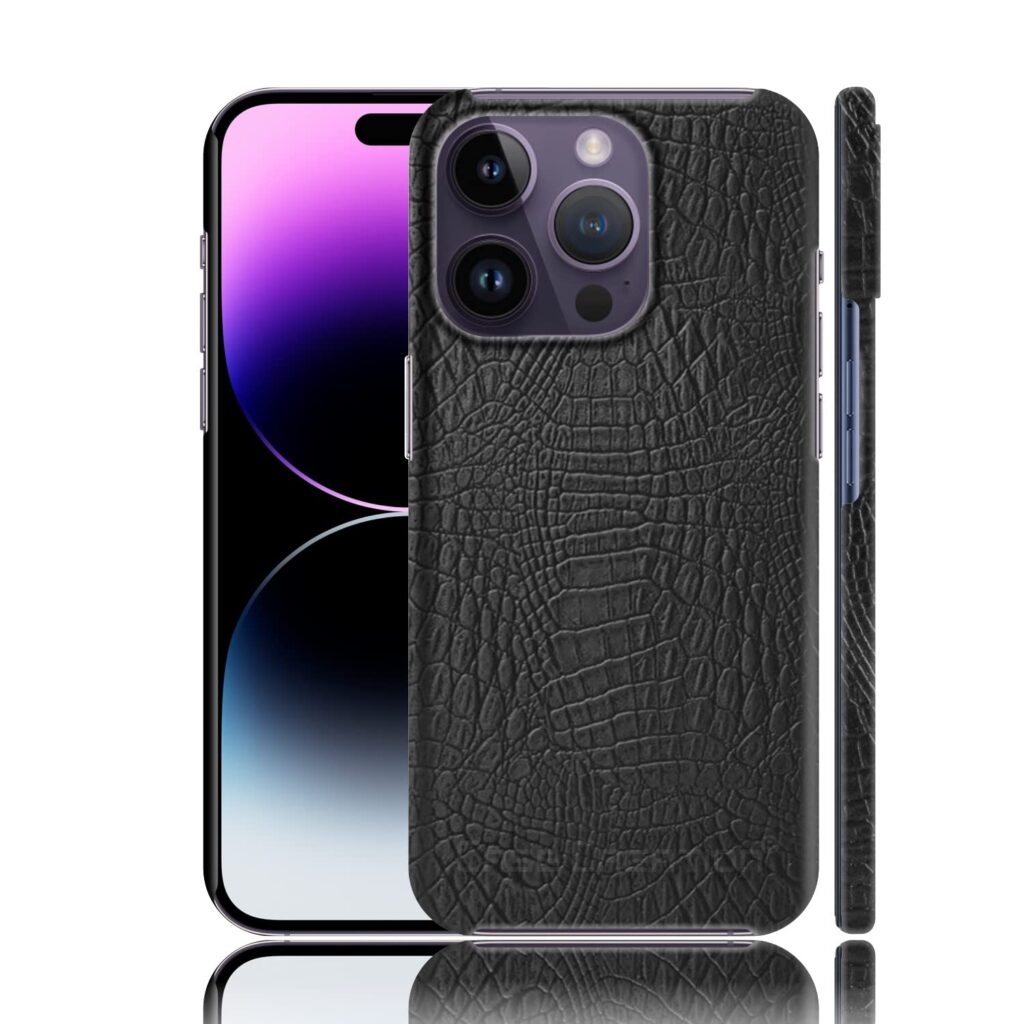 Case Creation for Apple iPhone 14 Pro Max Crocodile Leather Pattern Phone Case,Luxury Business Style PU Texture Premium Cover Fashion Alligator Skin Natural Hard Back Cover case for iPhone 14 Pro Max