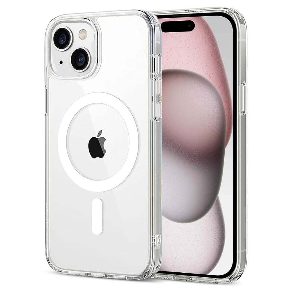 Casotec Clear Case Compatible with Apple iPhone 15 Plus, Magnetic Case with Built-in Magnets Compatible with MagSafe, Crystal Clear Slim PC & TPU Cover for Apple iPhone 15 Plus - Clear