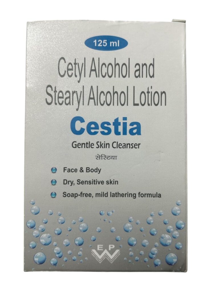 Cestia Gentle Skin Cleanser, 125ml, Cetyl and Stearyl Alcohol Lotion for Face and Body, Soap-Free Formula for Dry Sensitive Skin