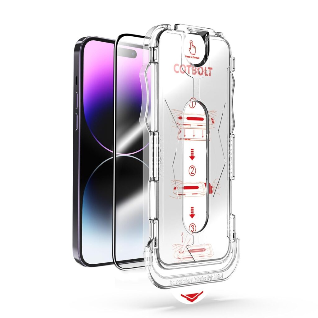 Cotbolt 9H+ Tempered Glass Compatible With iPhone 14 Pro Max(6.7 Inch) Full Screen Protector [Military Grade Shatterproof & Longest Durable] Screen Protector 14 Pro Max Tempered Glass