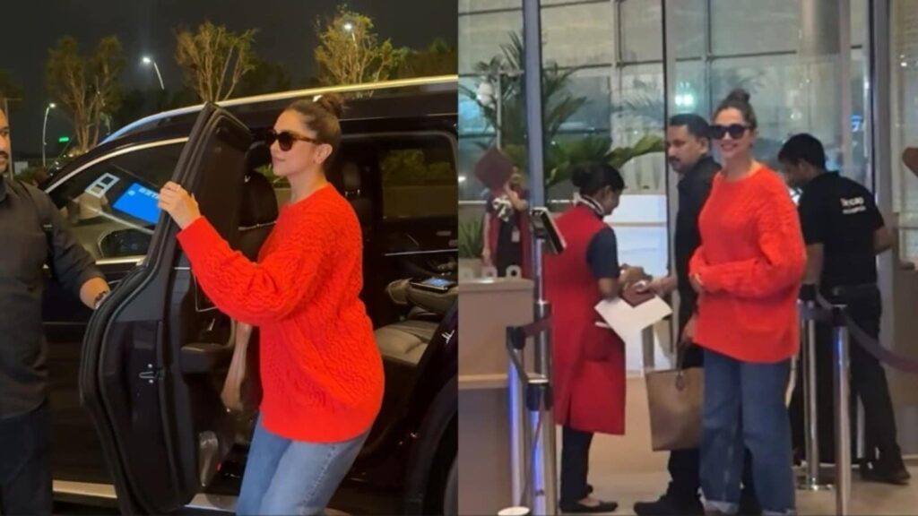 Deepika Padukone is all smiles as she poses for paparazzi before flying out of Mumbai for Louis Vuitton event. Watch | Bollywood