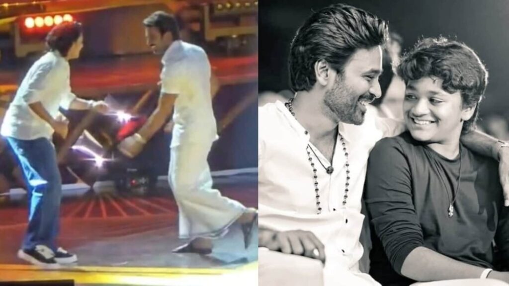 Dhanush dances his heart out with son Linga on stage; fans can't get enough of the wholesome moment. Watch