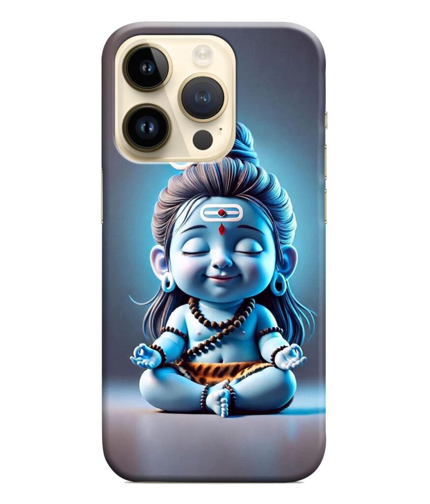 Dugvio Printed Colorful Hard Back Case Cover & Compatible for Apple iPhone 14 Pro Max | Little Lord Shiva (Multicolor) - D6177