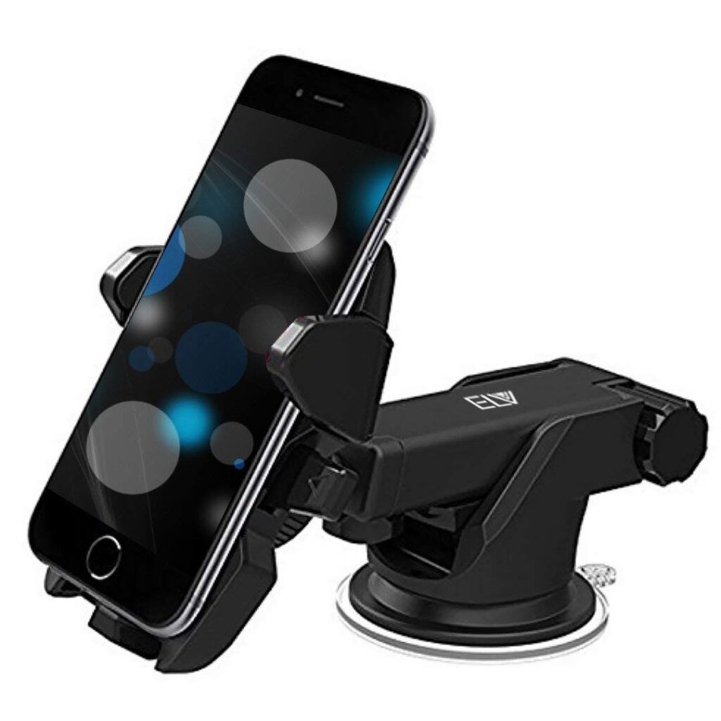 ELV Car Mount Adjustable Car Phone Holder Universal Long Arm, Windshield for iPhone 7/7Plus/6/6s/6Plus,Samsung,Sony,HTC - Black
