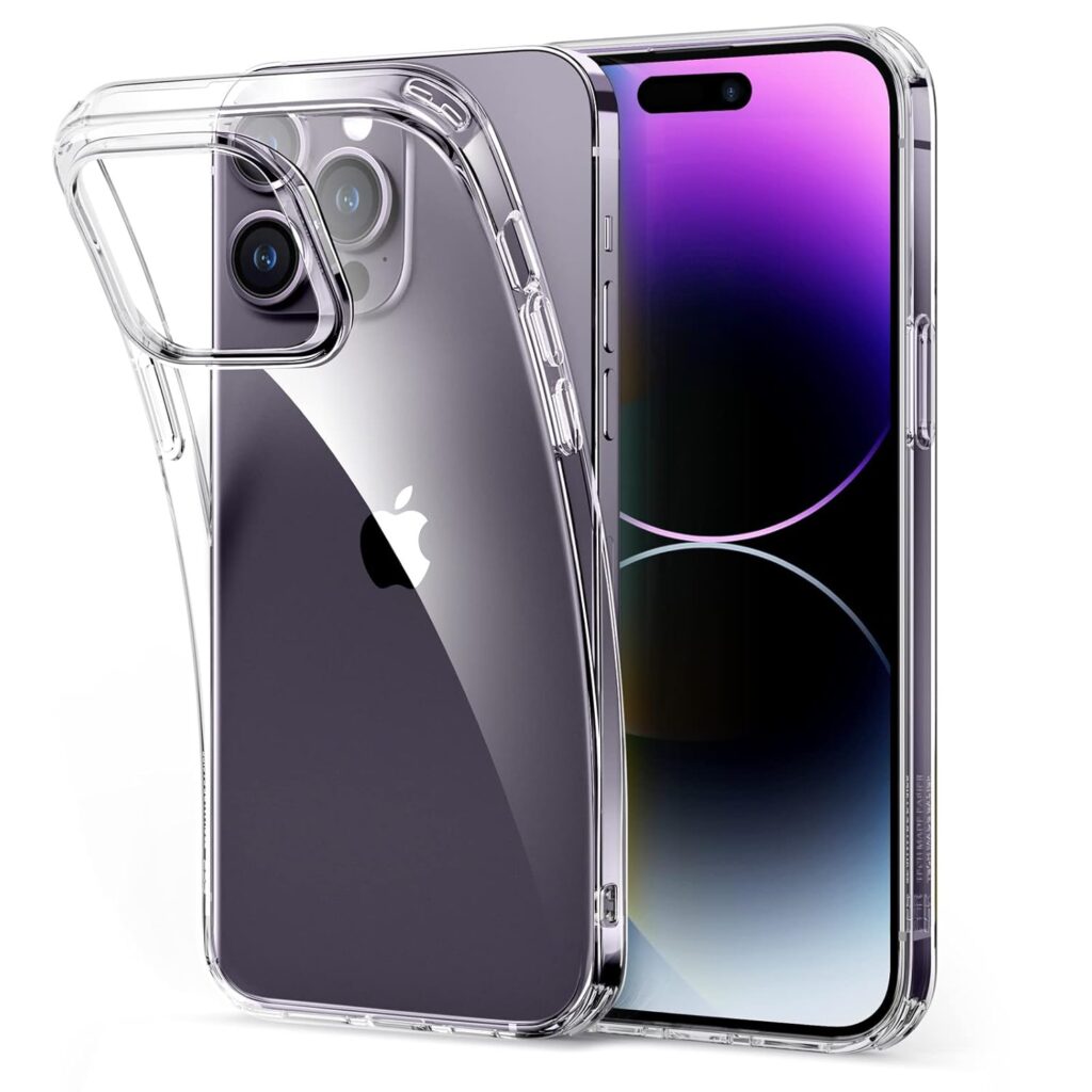 ESR for iPhone 14 Pro Max Case, Shockproof Drop Protection, Project Zero Series, TPU, Yellowing-Resistant, Slim and Thin, Transparent Back Cover, Clear