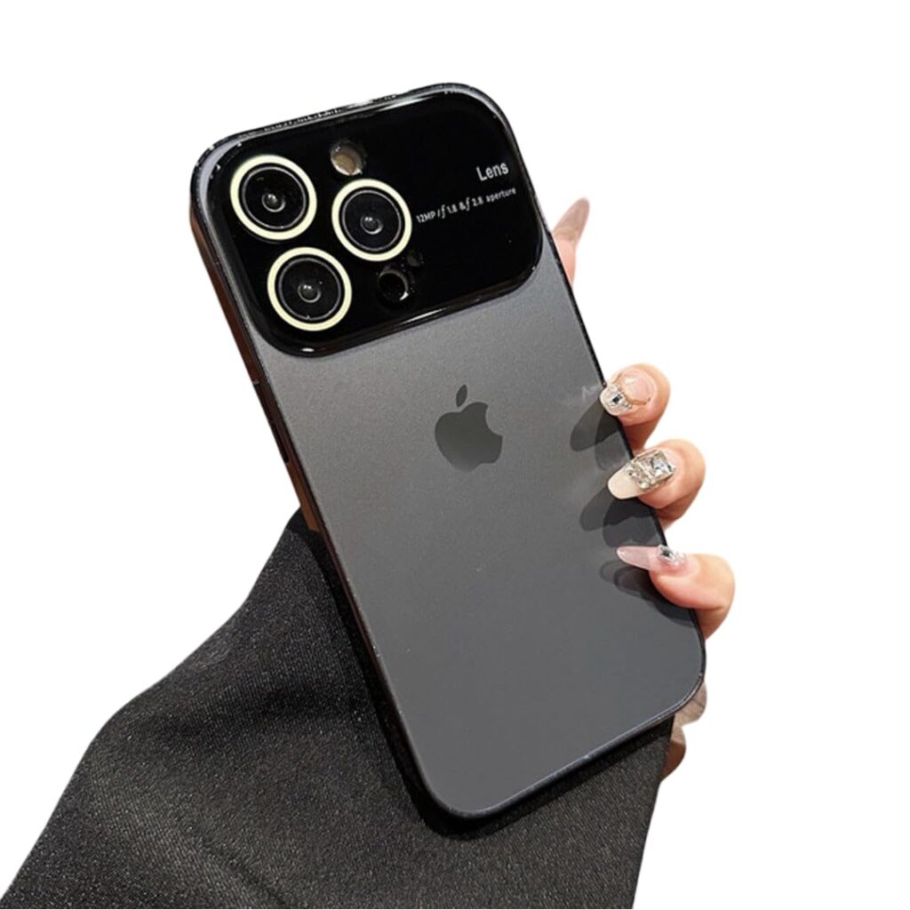 GADGETSMANTRA Back Cover Case for iPhone 14 Pro Max Shockproof Protective Ultra Slim Matte Shockproof Full Lens Case(Black)