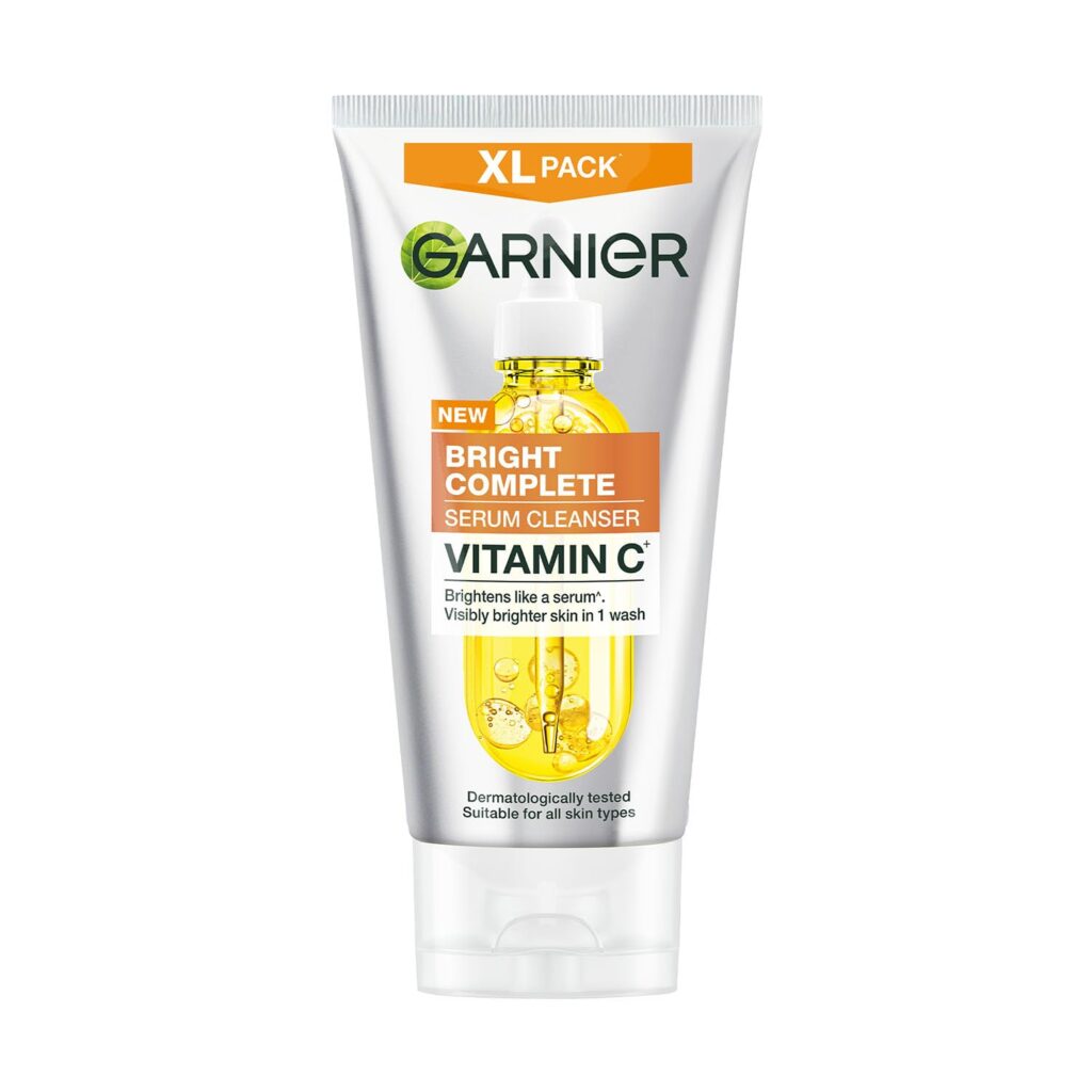 Garnier Bright Complete Serum Cleanser 150gm | Deep Cleansing Face Wash with Vitamin C for Brighter, Radiant Skin
