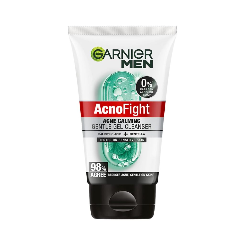 Garnier Men Acno Fight Gentle Cleanser Facewash | For Acne-Prone, Sensitive Male Skin | 100g