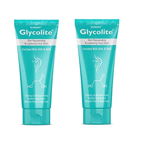 Glycolite Skin Rejuvenating & Lightening Face Wash 60ml | Glycolic Acid Face Wash | Improves Skin Texture, Tone, and Appearance | Reveals Face & Bright Skin | Suitable For All Skin - Pack Of 2
