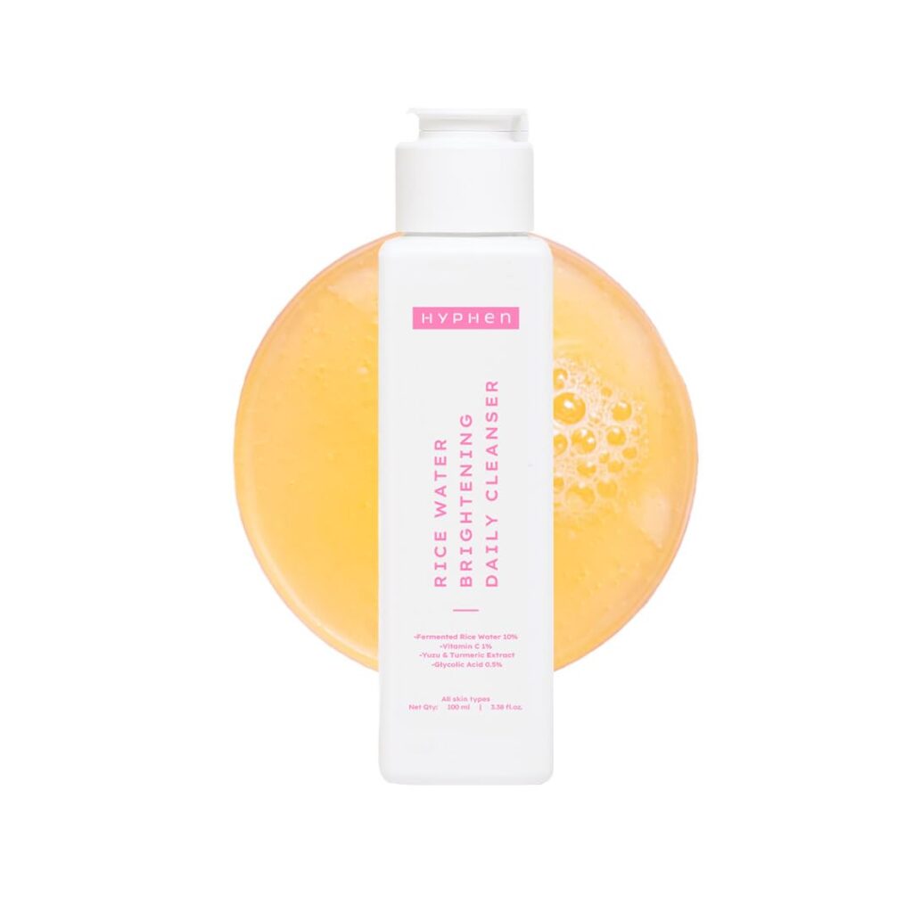 Hyphen 10% Rice Water Brightening Face Wash | Daily Face Cleanser for Women and Men | Brightens Skin | Removes Dirt & Impurities | Face Care, Gentle Facewash, Non-drying, Fragrance Free Formula | Skin Care Products | Suitable for All Skin Types - 100 ml