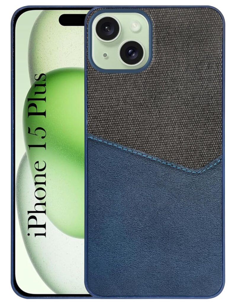 Jkobi Back Cover Case for Apple iPhone 15 Plus (Dual PU Leather Stitch | Professional Minimalist | Soft and Flexible)