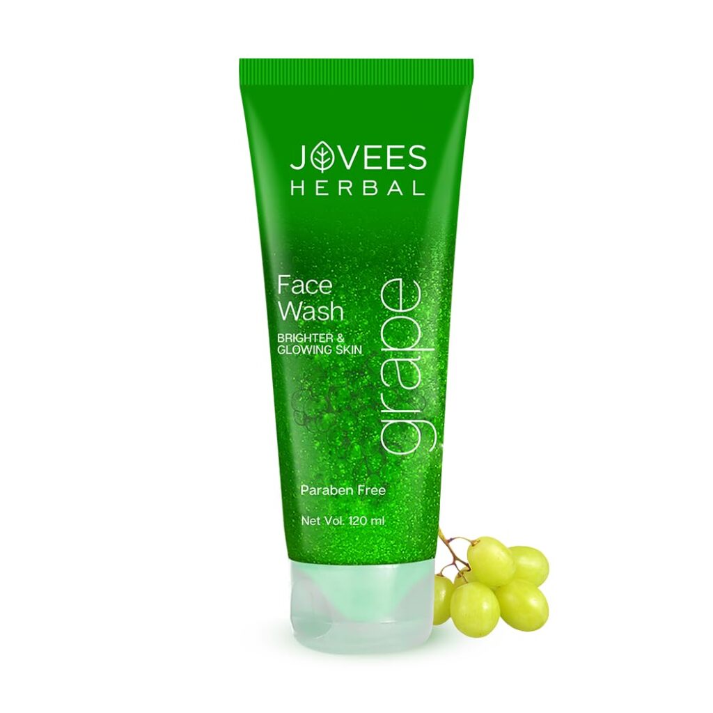 Jovees Herbal Grape Face Wash With Grape Seed & Orange Peel Extracts | For Brighter & Glowing Skin | Reduces Uneven Skin Tone & Fine Lines | For All Skin Types |120 ML