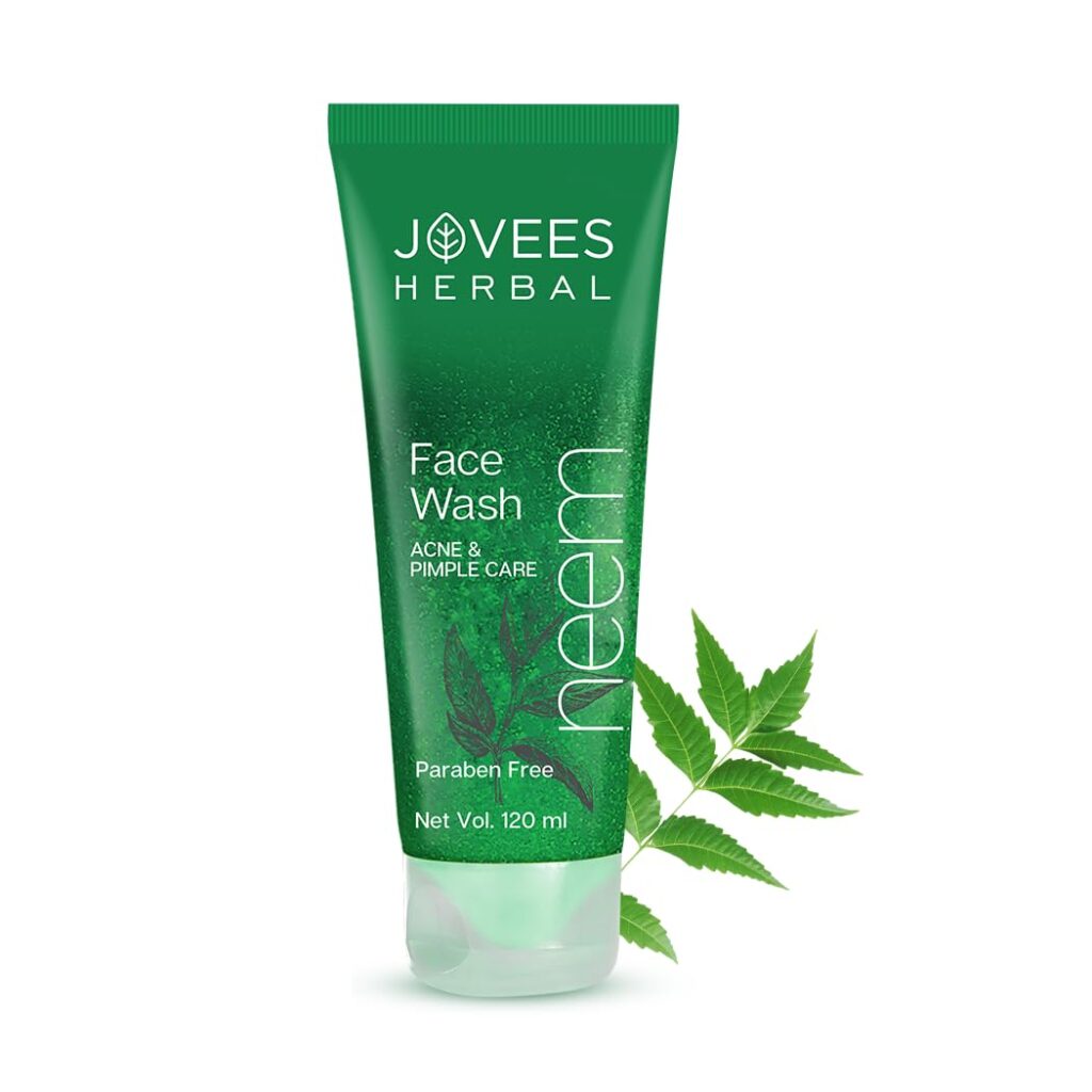 Jovees Herbal Neem Face Wash With Neem & Tea Tree Extracts | For Oily & Acne Prone Skin | Oil Control, Remove Impurities And Prevents Pimples For Men & Women | 120 ML