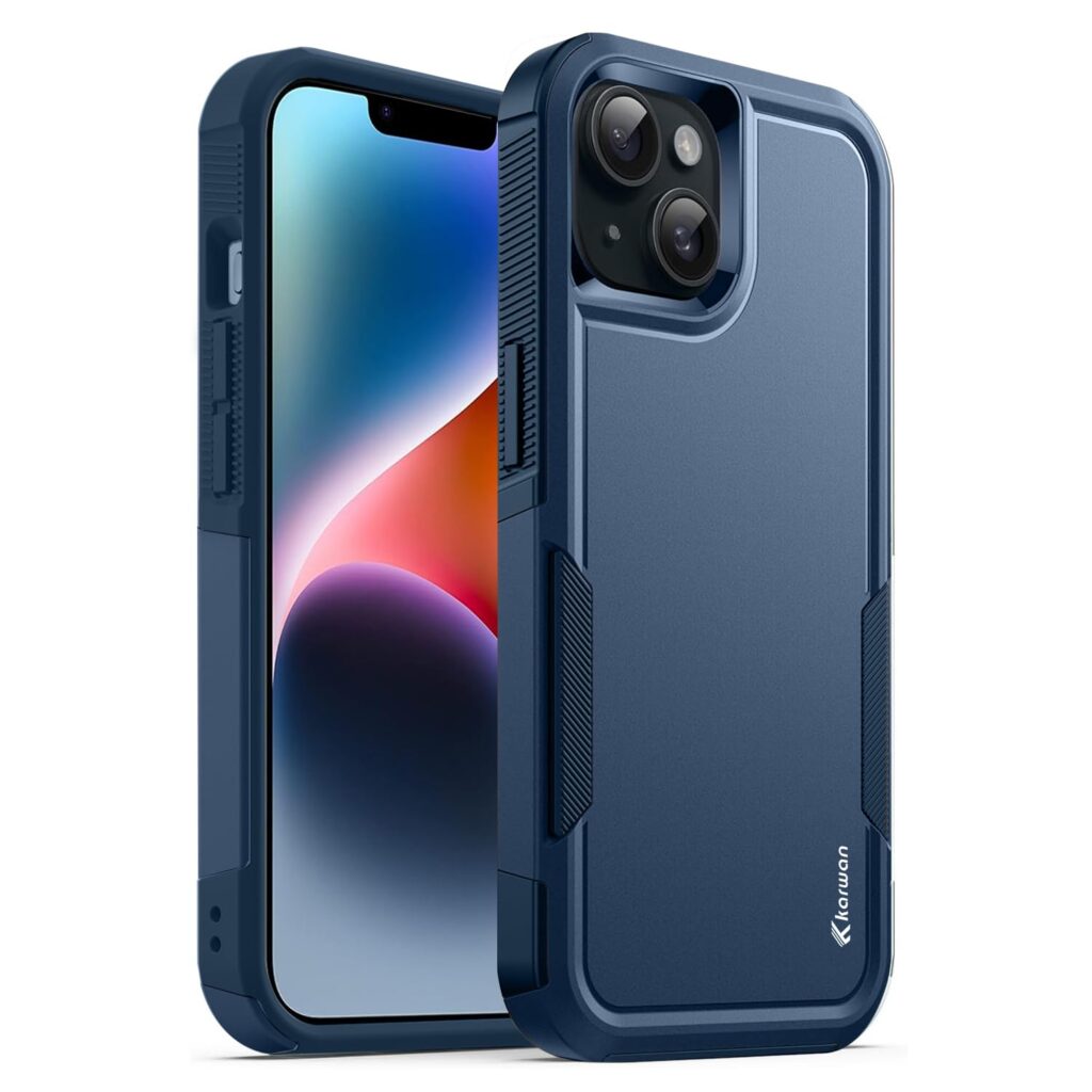 KARWAN®️ Back Case Cover for iPhone 14 Plus (6.7-Inch-) Heavy Duty |Dual-Layer Rugged Protection| Shockproof Protective Tough iPhone 14 Plus Mobile Phone Back Cover [Matte Back] (Blue)