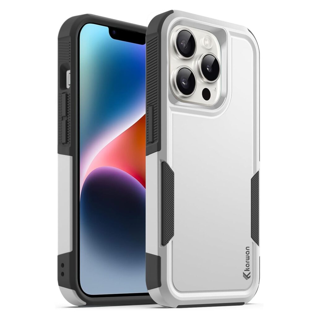 KARWAN®️ Back Case Cover for iPhone 14 Pro Max (6.7-Inch) Heavy Duty |Dual-Layer Rugged Protection| Shockproof Protective Tough iPhone 14 Pro Max Mobile Phone Back Cover [Matte Back] (White)