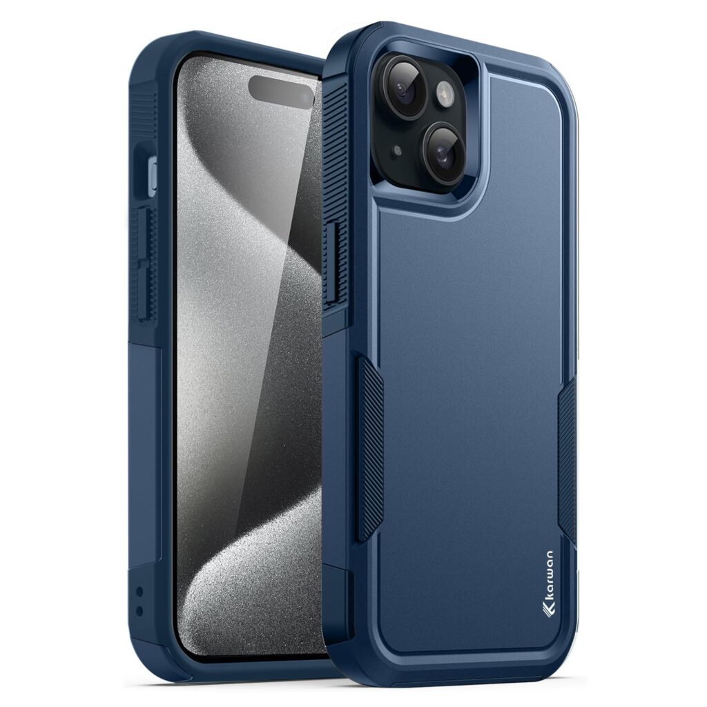 KARWAN®️ Back Case Cover for iPhone 15 Plus (6.7-Inch) Heavy Duty |Dual-Layer Rugged Protection| Shockproof Protective Tough iPhone 15 Plus Mobile Phone Back Cover [Matte Back] (Blue)