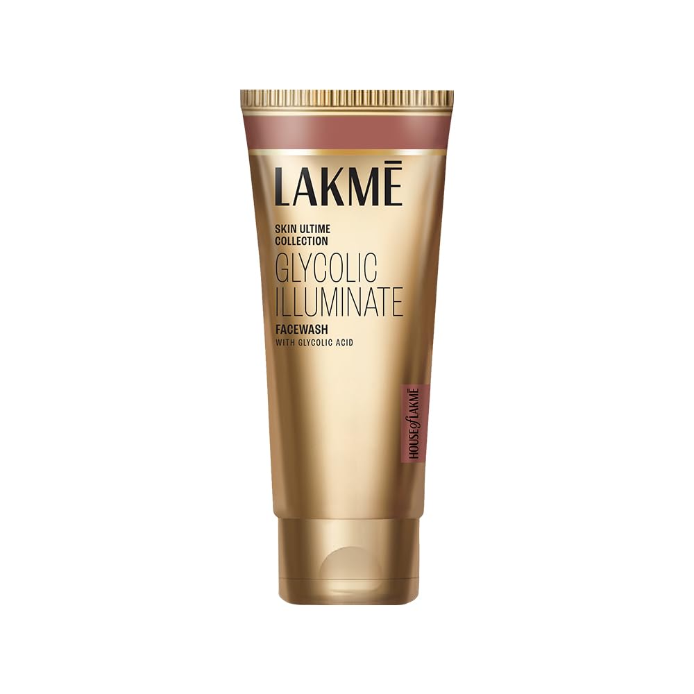 LAKMÉ Glycolic Illuminate Facewash with Glycolic Acid | Glycolic Acid Face Wash for Exfoliating Dull Skin | Gentle Cleanser for Glowing Skin 100gm