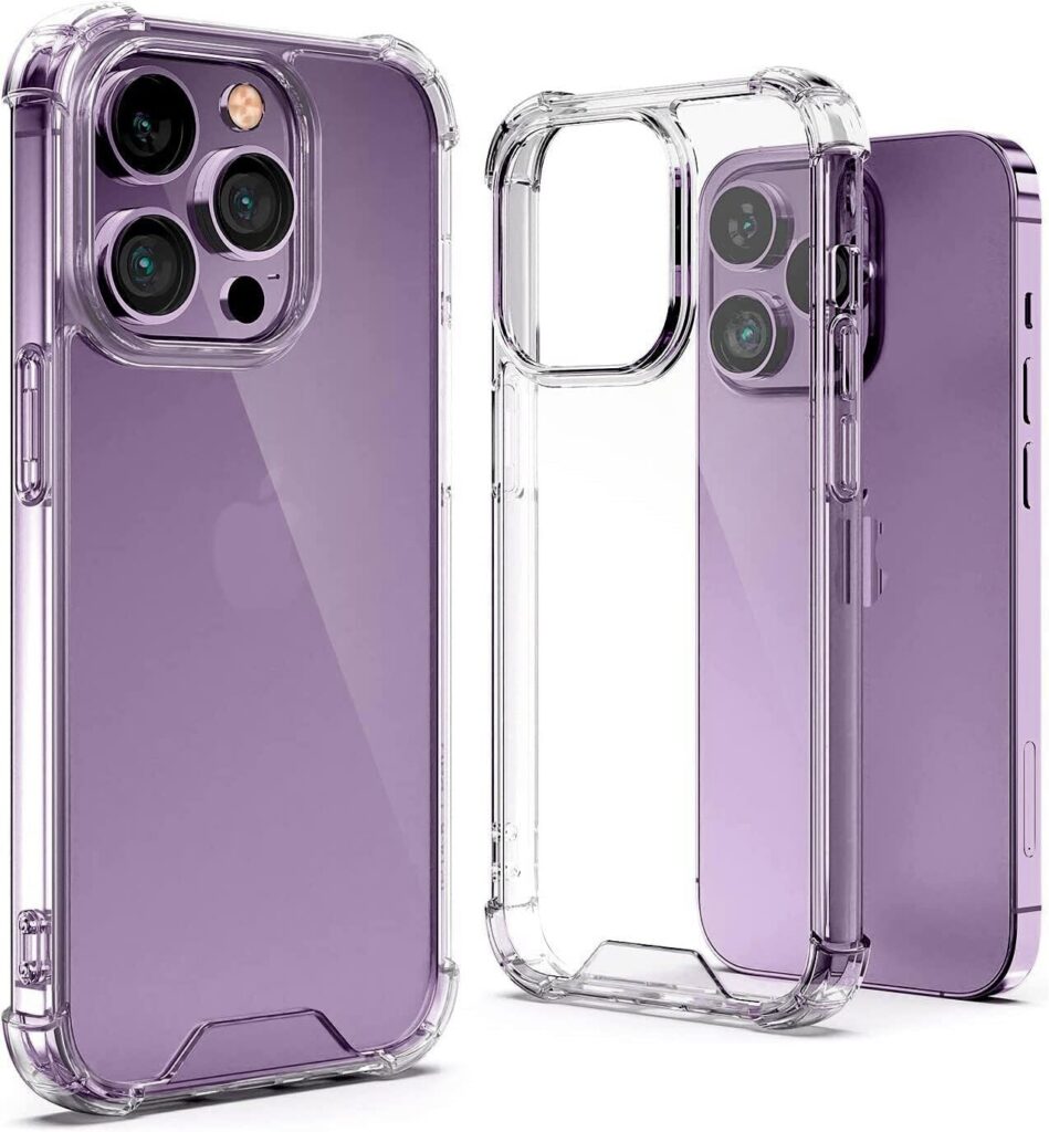 LOXXO® Clear Back Case Cover Compatible for iPhone 14 Pro Max| Shockproof Case| Camera Protection Bump | Hard Back | Bumper Case Cover for iPhone 14 Pro Max(PC, TPU | Transparent)