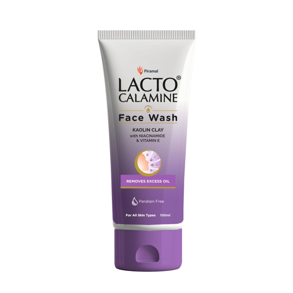 Lacto Calamine Face Wash For Oily Skin |100ml | Kaolin Clay, Niacinamide & Vitamin E | Facewash Reduces Excess Oil, Controls Pimples, Blackheads & Whiteheads | Face wash For Women & Men