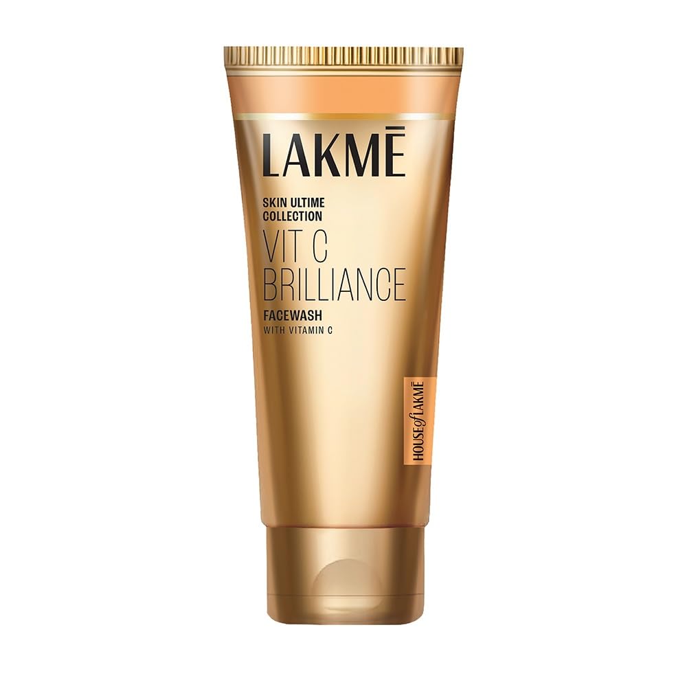 Lakme Vitamin C Brilliance Facewash 100g | Vitamin C Face Wash for Glowing and Brighter Skin | 100% Soap Free Cleanser