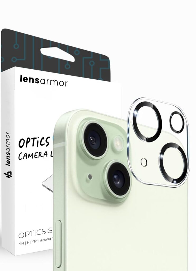 Lensarmor iPhone 15/15 Plus Camera Lens Protector - Premium Tempered Glass Lens Cover | iPhone 15 Plus Accessories | Camera Protector for iPhone 15 & 15 Plus