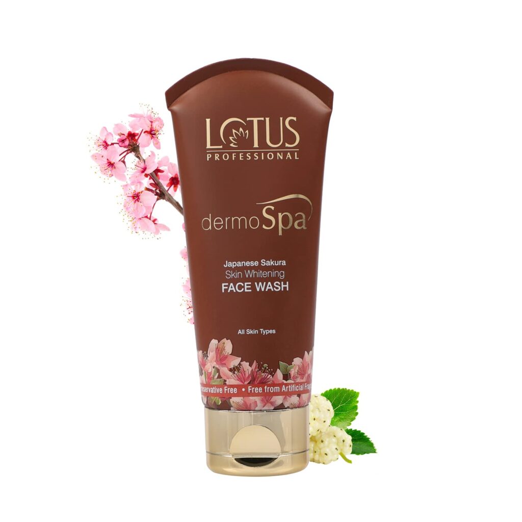Lotus Professional Dermospa Japanese Sakura Whitening Face Wash, 80G | Glow Boosting & Spot Correcting|Skin Brightening & Dark Spot Removal|For Men & Women|Radiant Glow & Paraben & Preservative Free