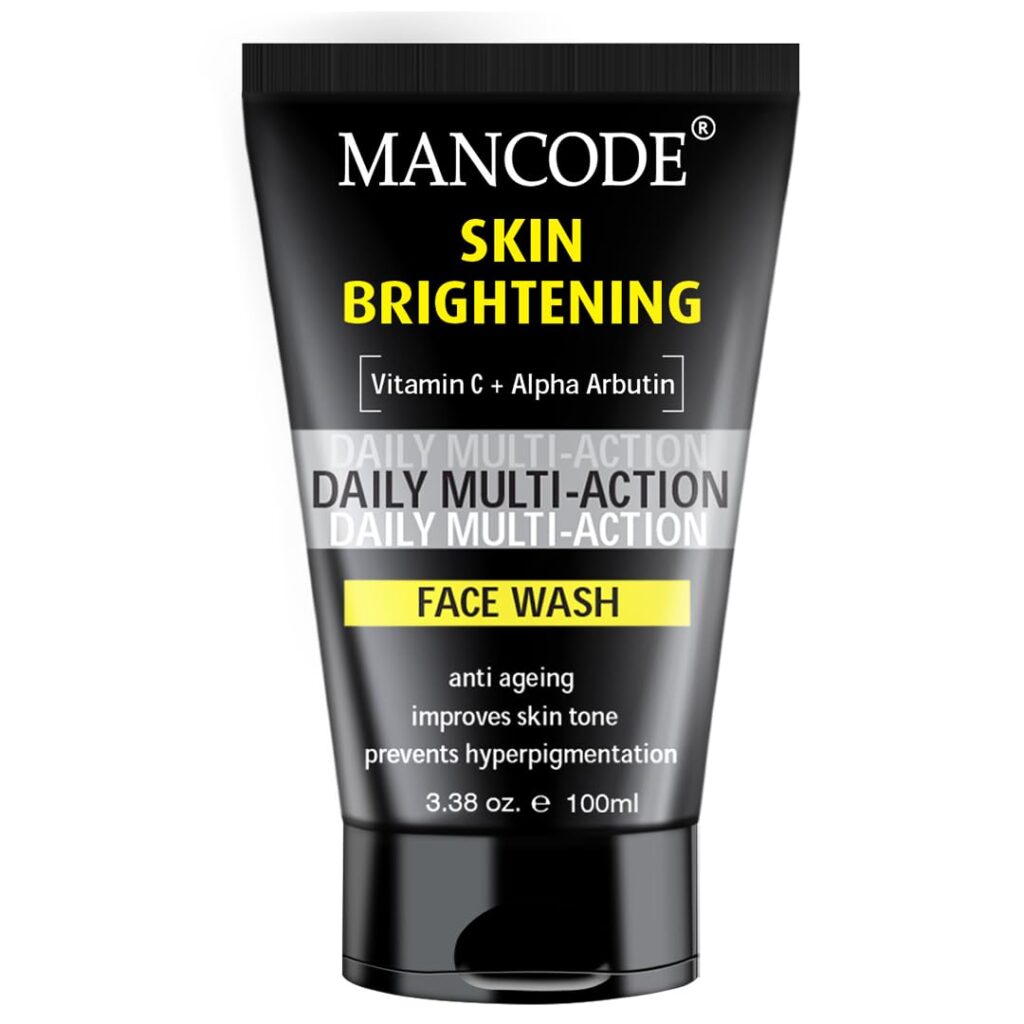 MAN CODE Skin Brightening Face Wash for Men - Clear Skin, Oil Control, Acne Defense, Dark Spot Reduction, Pollution Protection - Pack of 1 | Men's Skincare 100ml