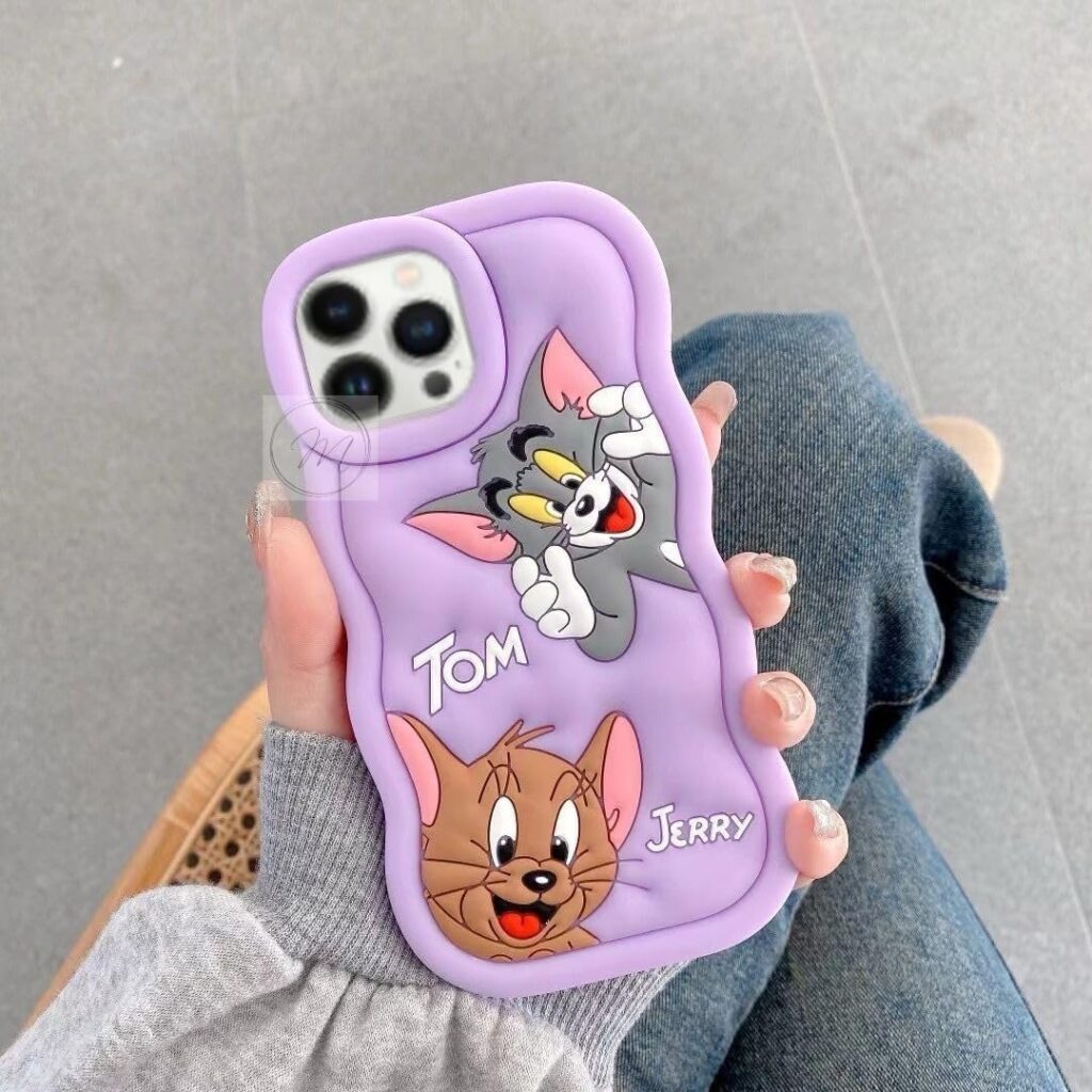 MIDOS Back Cover Compatible with iPhone 14 Pro Max Soft Silicone 3D Cute Cartoon Full Protective Case for iPhone 14 Pro Max (Purple)