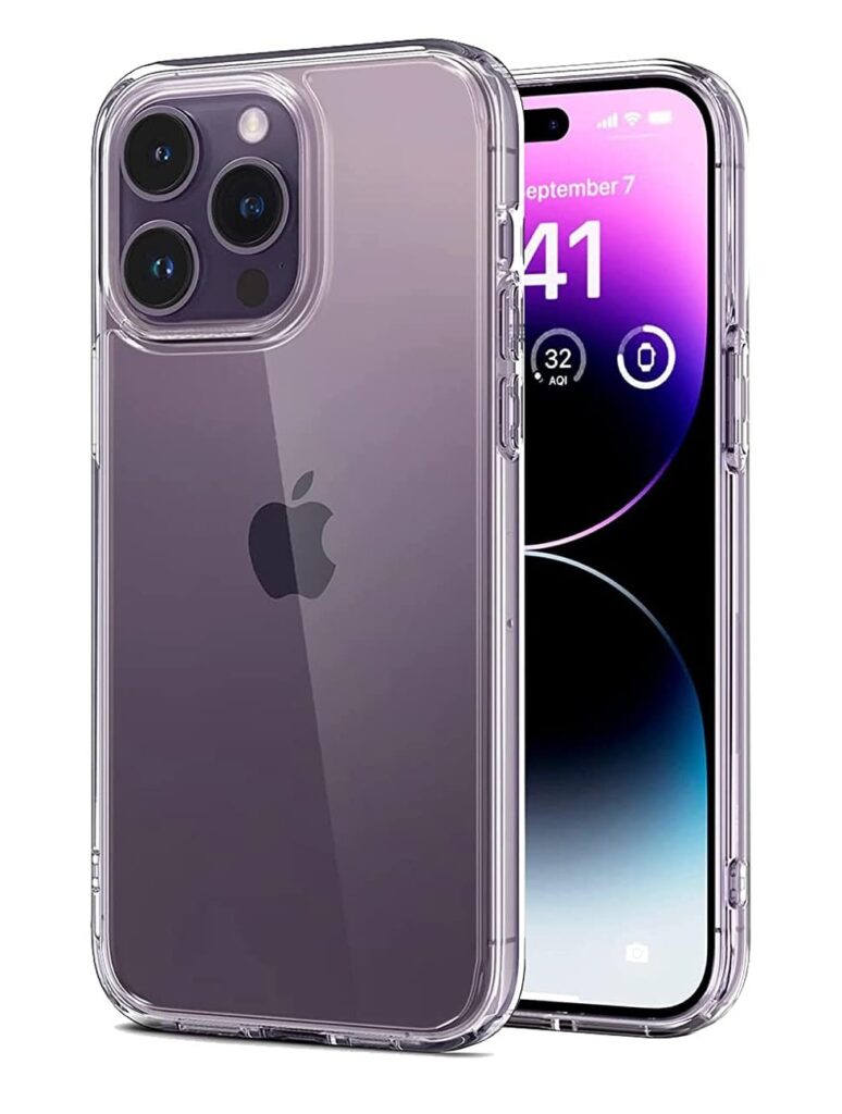 MahadealzDesign for iPhone 14 Pro Max Cover Clear [Anti-Yellowing] Anti-Scratch Transparent Soft Back and Soft Edge [Military Grade Drop Protection] Shockproof Phone Cover - Crystal Clear