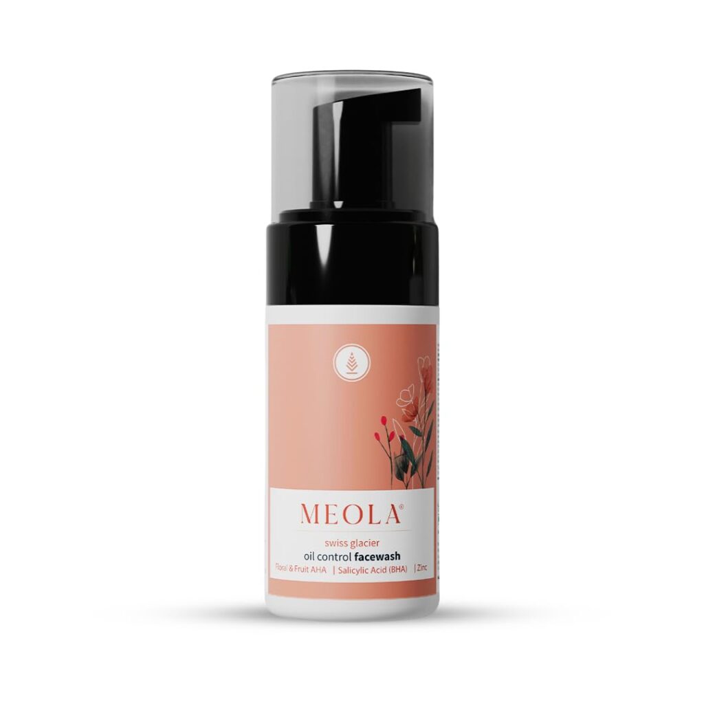 Meola Swiss Glacier Oil Control Face Wash for Women & Men for Oily & Acne-prone Skin 100ml | Enriched with 2% Salicylic Acid & Niacinamide - Helps Control Excess Oil, Reduce Breakouts & Minimize Pores