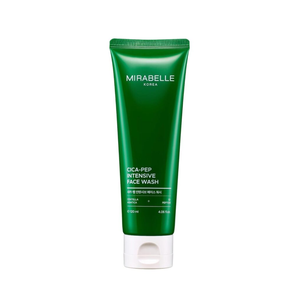 Mirabelle Korea Cica-Peptide Intensive Face Wash 120ml | Korean Gentle Hydrating Cleanser for All Skin Types | Soothing, Barrier Repair & Anti-Aging | Suitable for Men & Women