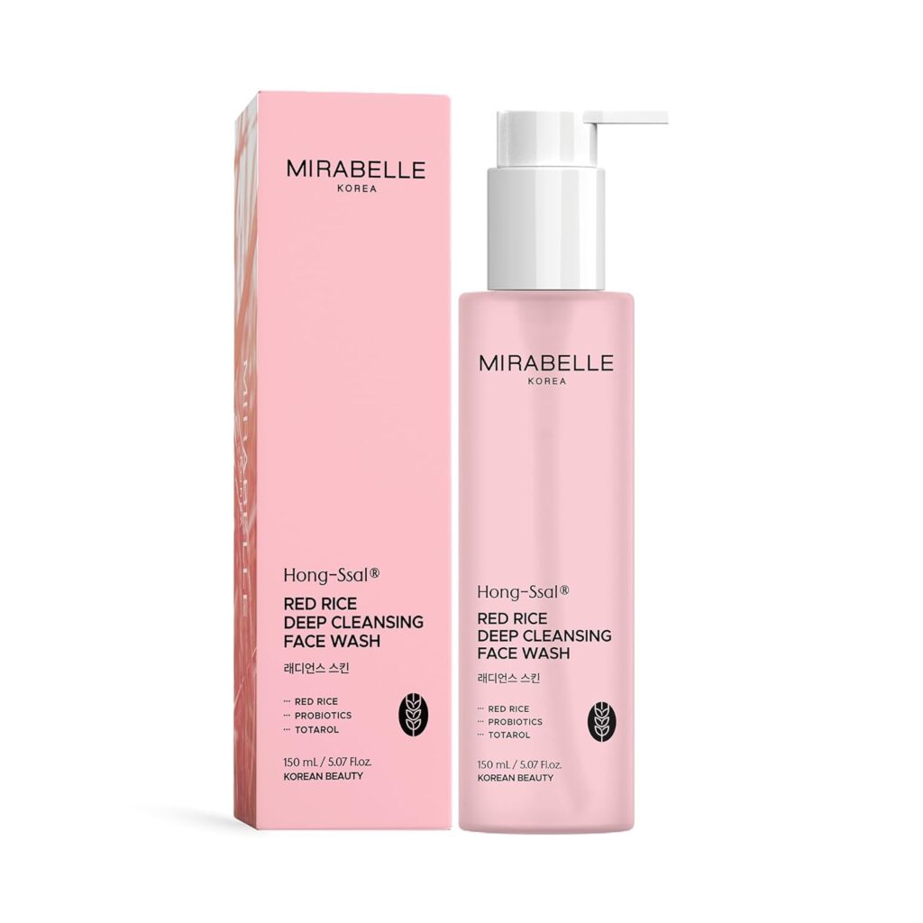 Mirabelle Korea Hong Ssal Red Rice Deep Cleansing Face Wash for Glowing Skin 150 ML | cleanser for women & men | Korean Skin Care
