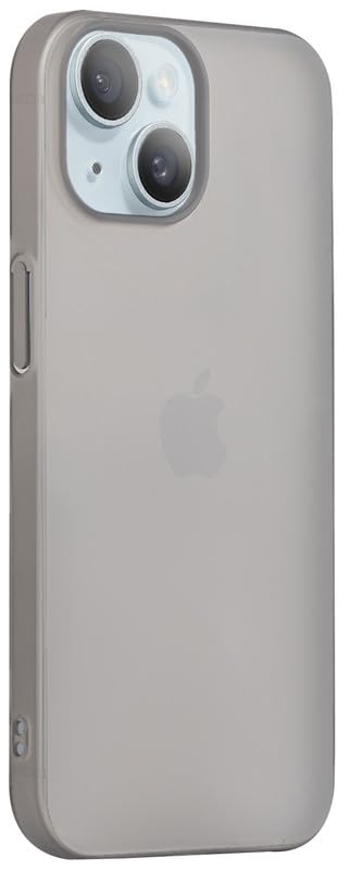 Mr. Case Ultra-Thin Matte Hard Case for iPhone 15 Plus | Anti-Yellow Frosted Back, Slim, Scratch-Resistant & Lightweight - Grey
