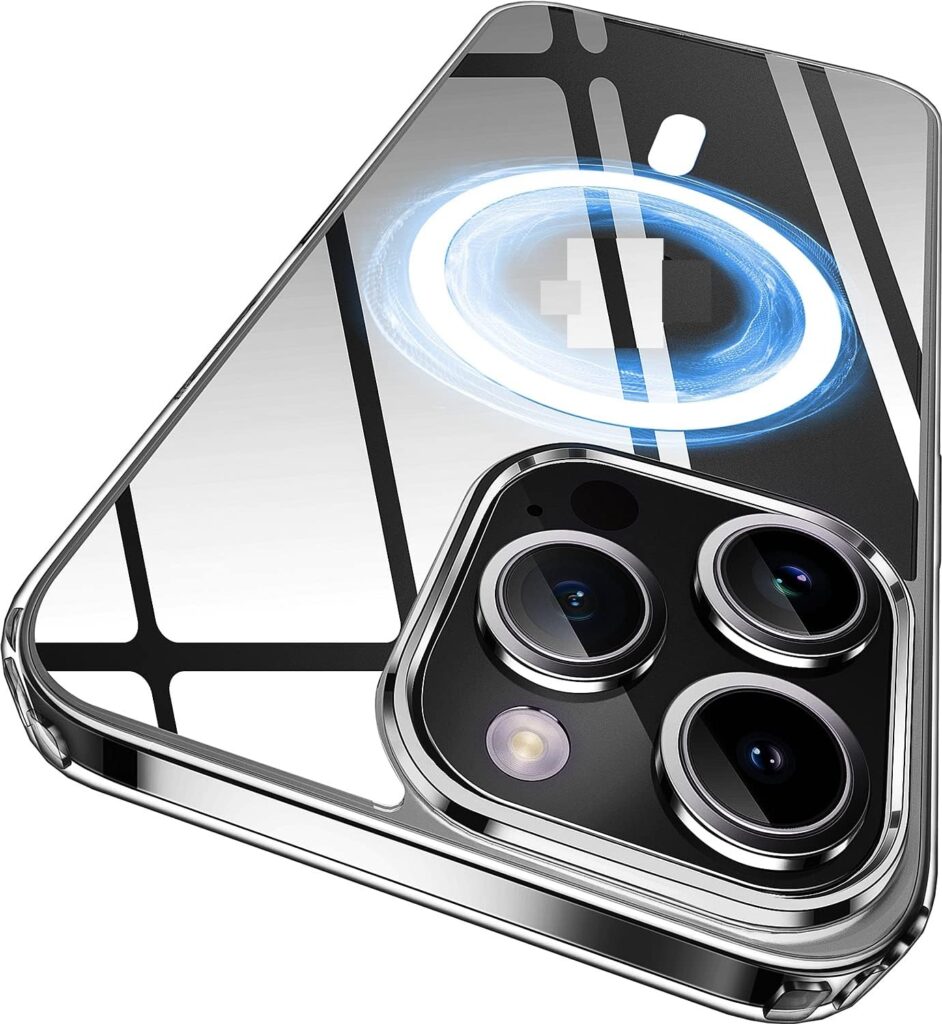 NAFS (2023 New Compatible for iPhone 14 Pro Max Case Mag-Safe Clear Magnetic Slim Thin Bumper Phone Cover for(iphone14pro Max,Clear Mag Safe,TPU