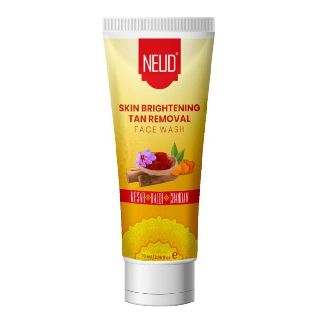 NEUD Skin Brightening Tan Removal Face Wash for Glowing & Brightening Skin, Gentle Cleanser for All Skin Types, For Men & Women - 70 ml