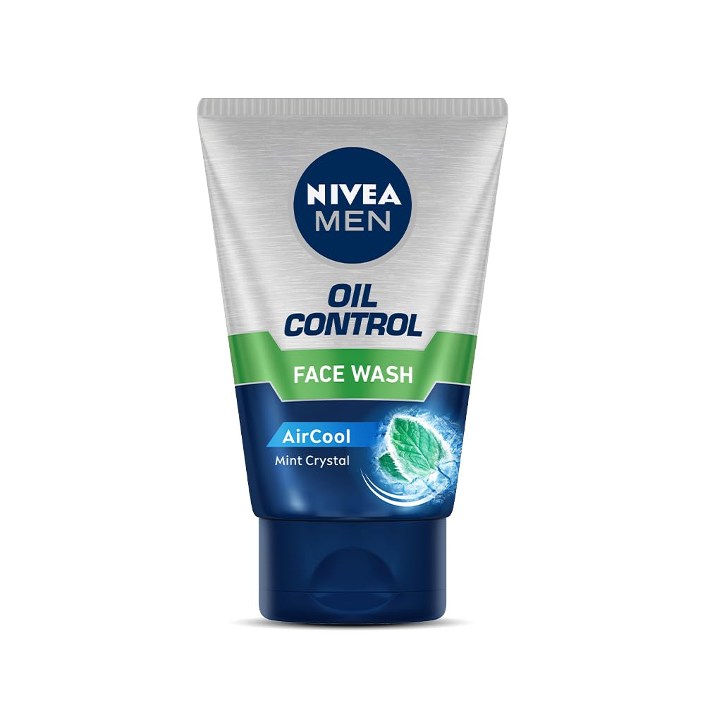 NIVEA MEN Oil Control Face Wash 100 g | With Magnolia Bark Extracts for 12 Hr Oil Control in Summer | 10 X Vitamin C Effect for Radiant Skin | For Oily Skin