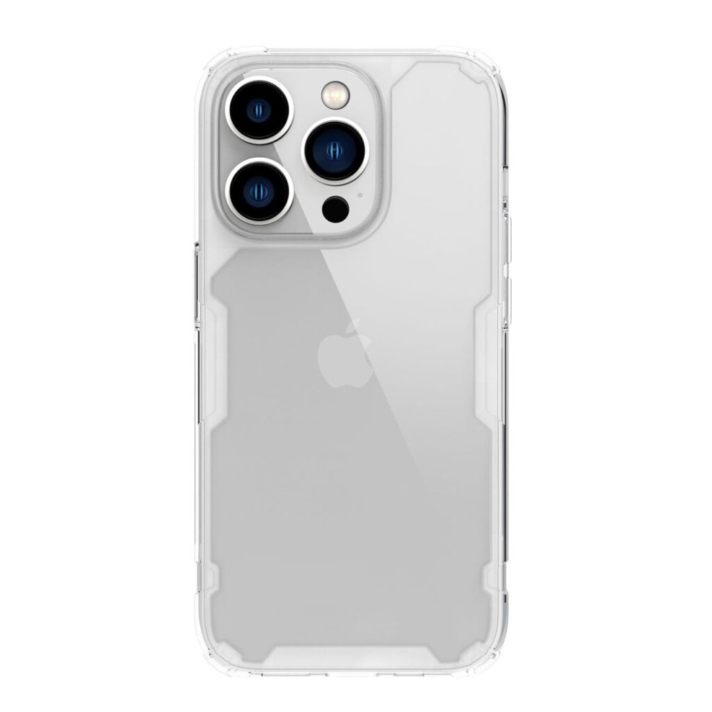 Nillkin Case for Apple iPhone 14 Pro (6.1" Inch) Nature TPU Pro Border + PC Back & Impact Resist Edges Soft Flexible White Color
