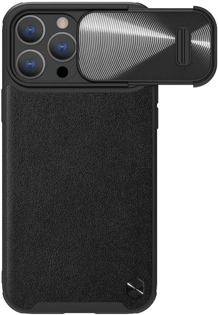 Nillkin Leather Phone Case With CamShield And Classic Design For IPhone 14 Pro Max 6.7" - Black