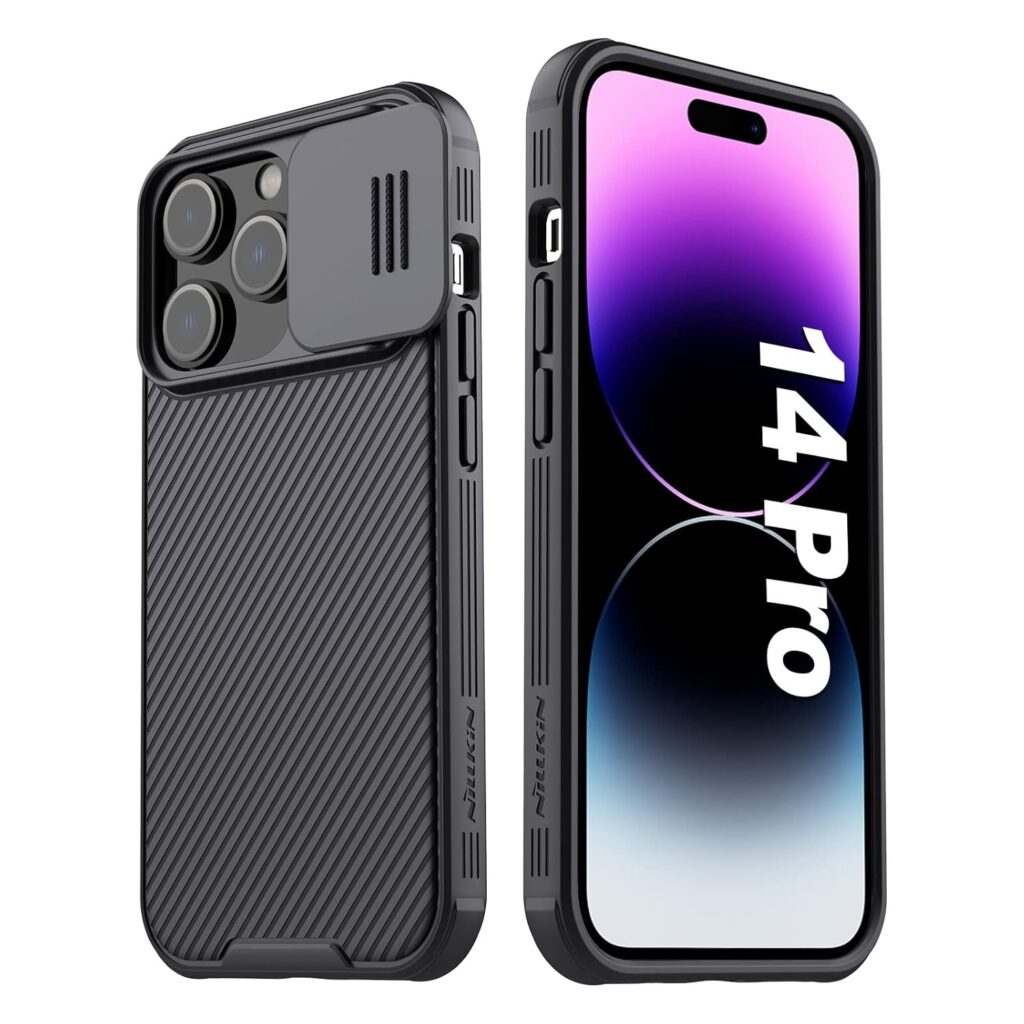 Nillkin Thermoplastic Polyurethane for iPhone 14 Pro Case, Camshield Pro 14 Pro Case with Slide Camera Cover, Back Cover Compatible with iPhone 14 Pro 5G Case 6.1'' (Black)