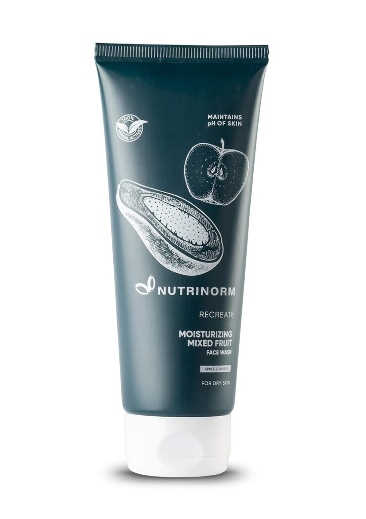 Nutrinorm Mixed Fruit Face Wash | AHA & BHA Synergy with Apple Seed Exfoliators | Gentle Formula for Dry Skin | Hydrating & Nourishing Cleanser - 100 ml