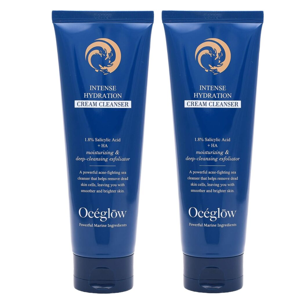 Oceglow Intense Hydration Face Wash for Acne Prone Skin, 1.8% Salicylic Acid Face Wash with Hyaluronic Acid | Face Wash for Dry, Normal | Pore Clearing Face Wash for Women & Men - Pack of 2 - (2*75ml)