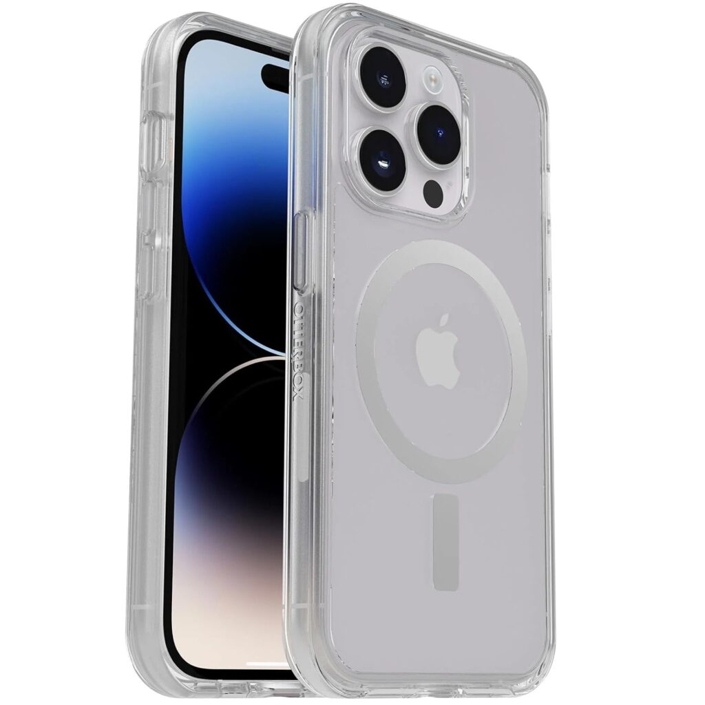 OtterBox iPhone 14 Pro Max (Only) Symmetry Clear Series+ Case - Clear - Ultra-Sleek - Snaps to MagSafe - Raised Edges Protect Camera & Screen - Non-Retail Packaging