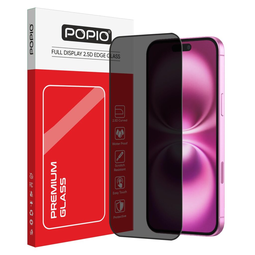 POPIO Privacy Military-Grade Tempered Glass for iPhone 15 Plus – Anti Spy Screen Protector Guard (Pack of 1)