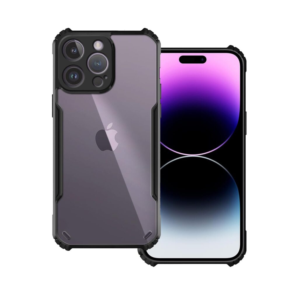 Plus 360 Degree Protection Black Border Back Cover for iPhone 14 Pro Max - Black