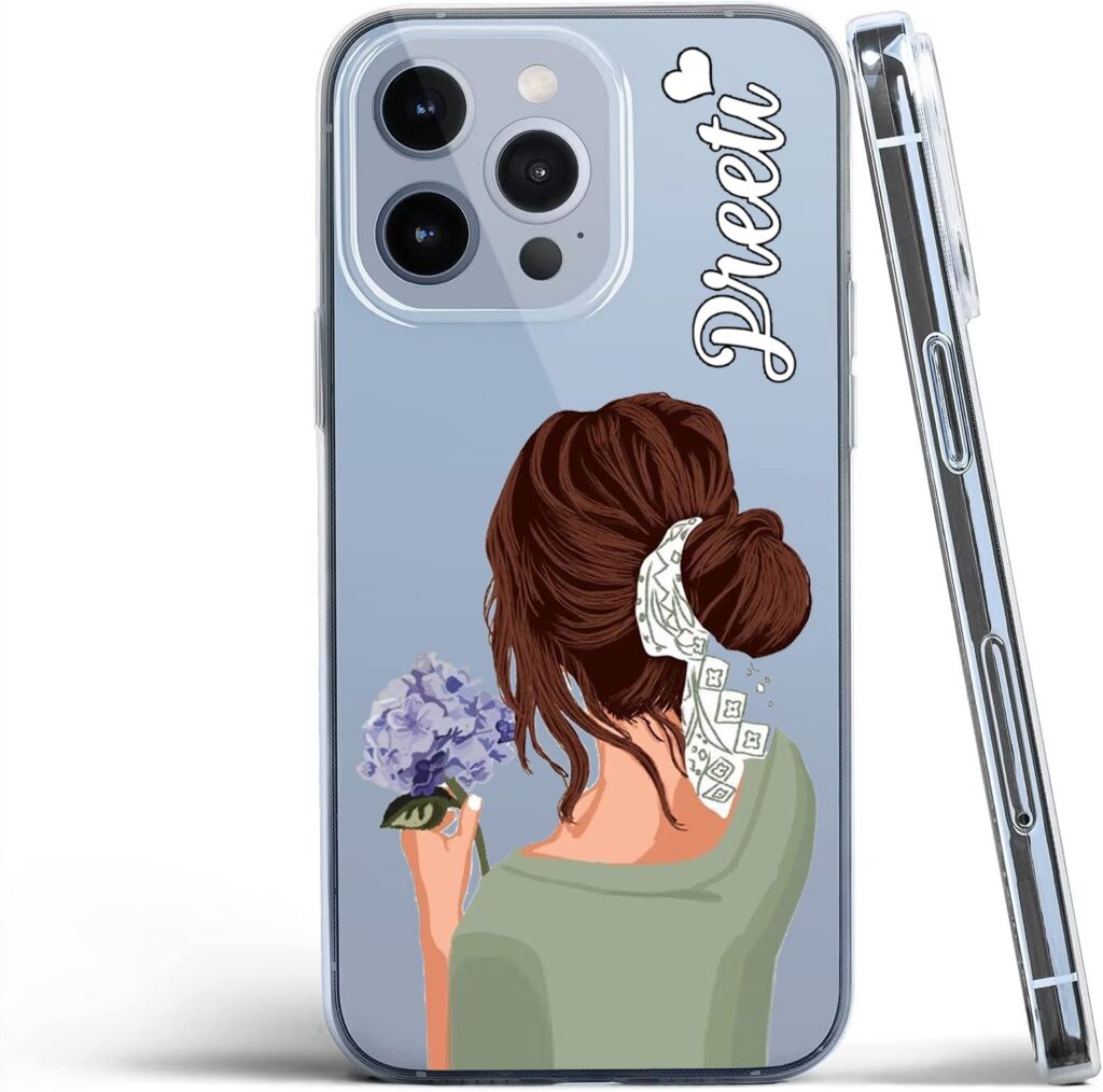 Premium Imported Silicone Transparent Flexible Soft Corner Protection with TPU Slim Customized Print Back Case Cover Compatible for iPhone-14 Pro Max