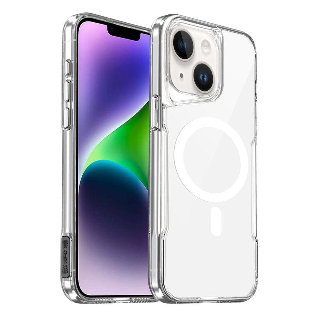 Prolet HD Clear Transparent Case Compatible with iPhone 14 Plus, Durable Hard Plastic Back with Inbuilt Magsafe, Silicone Bumper for Camera & Sides, Sleek & Stylish Design (White)