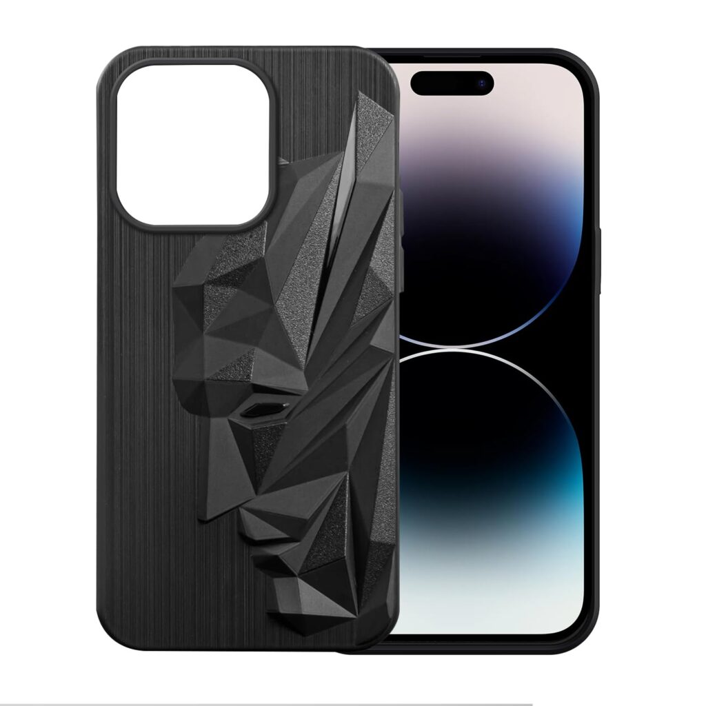Prolet Superhero Soft Mobile Case Compatible for iPhone 14 Pro Max 3D Engraved | Shockproof | 360 Degree Protection | Scratchproof Cover- Black