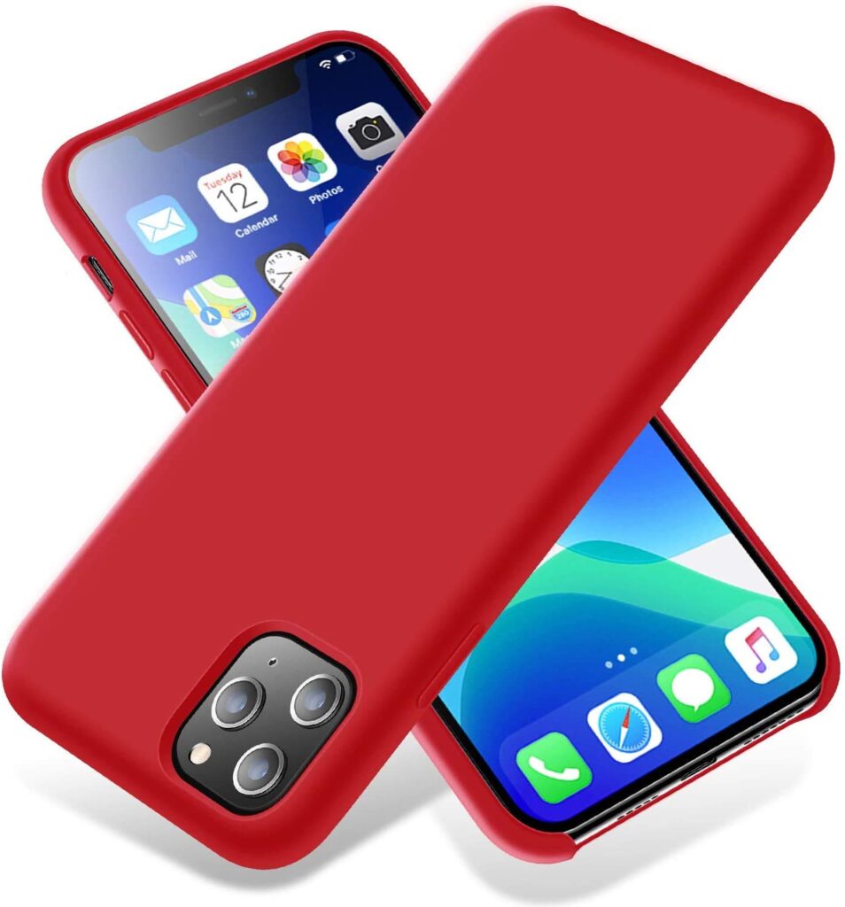 REALCASE Mobile Cover, Liquid Silicone Case Back Cover for Apple iPhone 11 Pro Max 6.5" (Red)