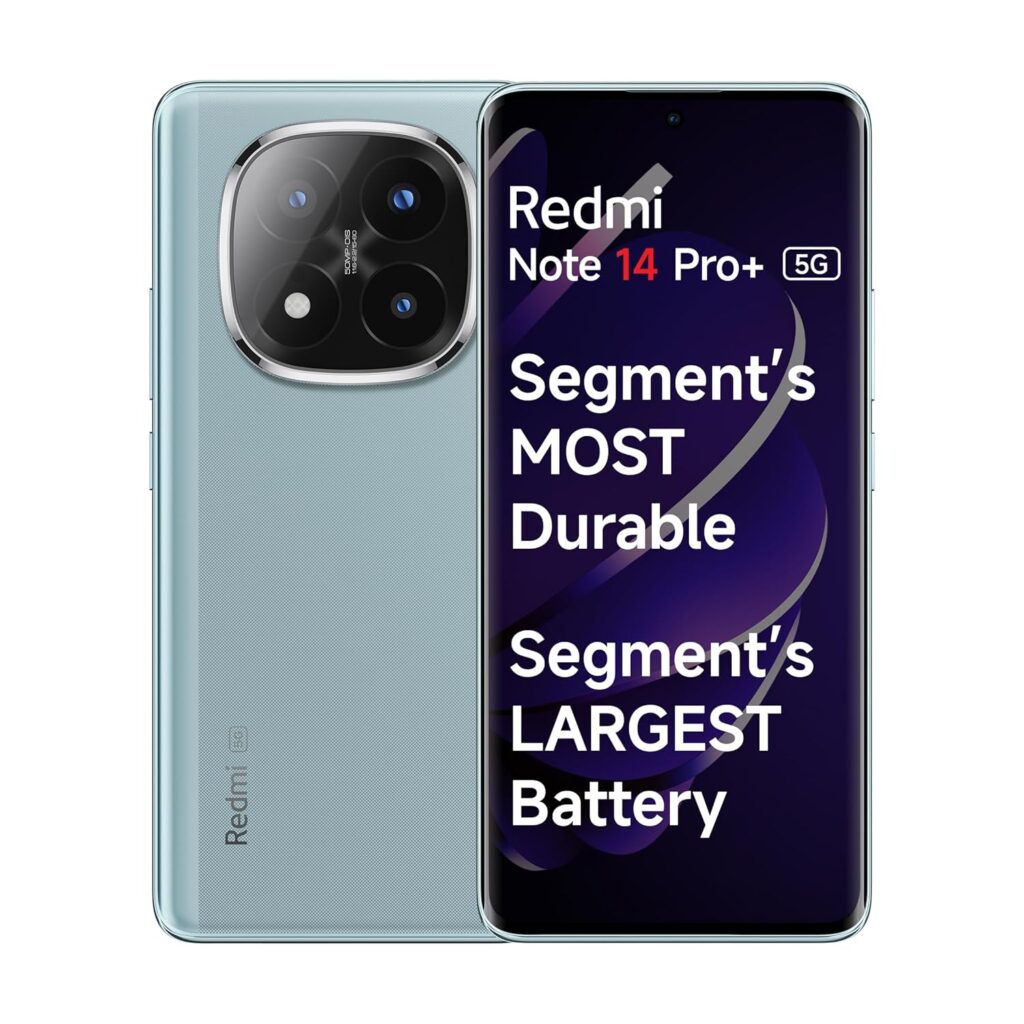Redmi Note 14 Pro+ 5G Spectre Blue 8GB RAM 256GB Storage| 50 MP Triple Camera with Telephoto | Corning Gorilla Glass Victus 2 | IP 68 | SD 7s Gen 3